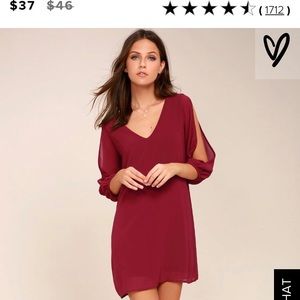 Wine “red”/burgundy shift dress